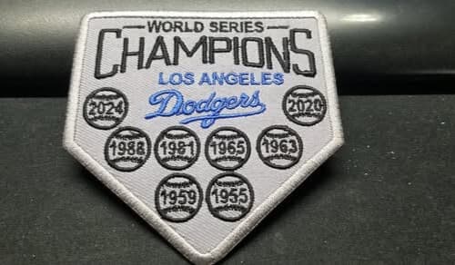 Los Angeles Dodgers World Series Championships Patch approx 3.5x3.5"