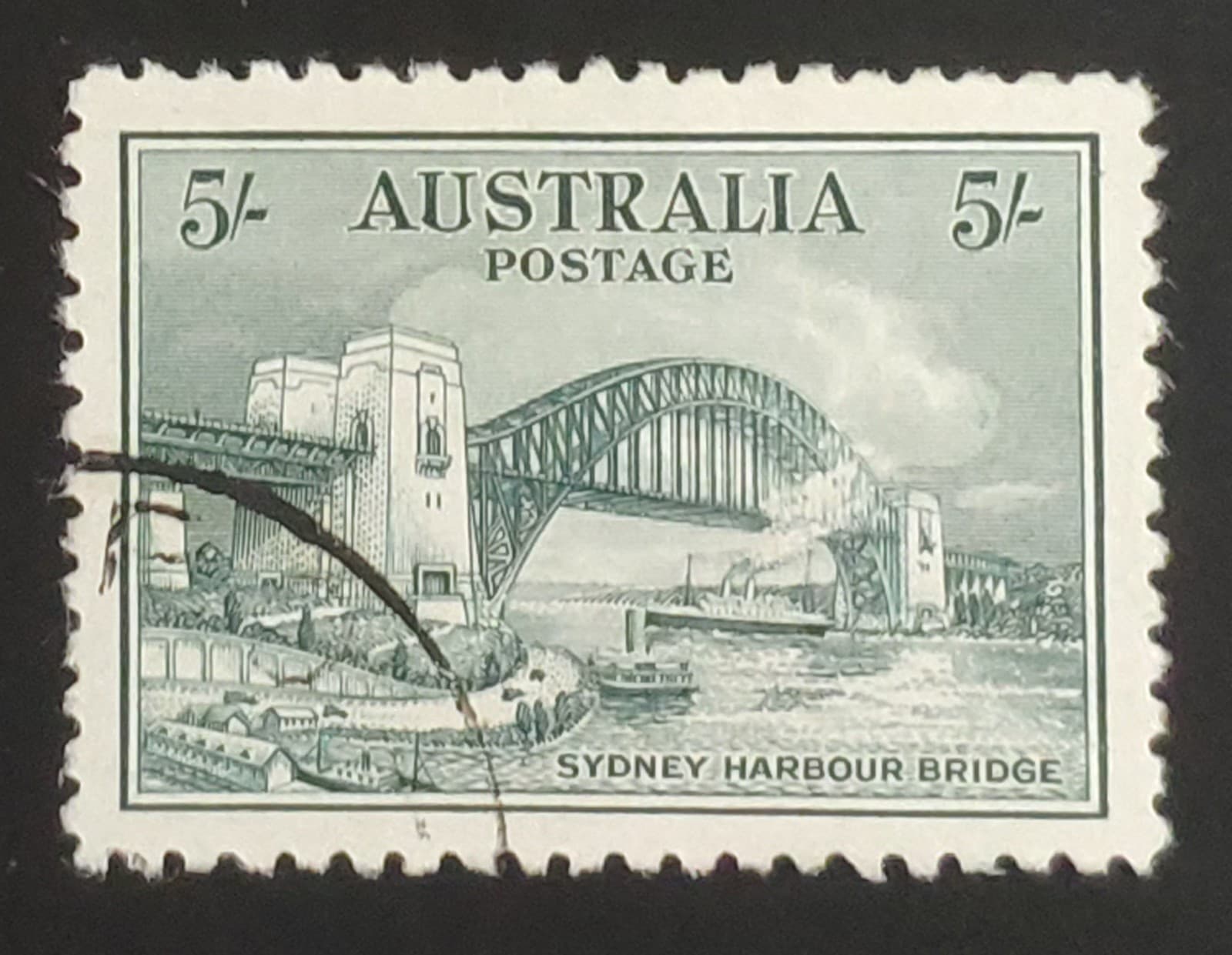 AUSTRALIA. GV 1932. 5/- Sydney Harbour Bridge. Super CTO.