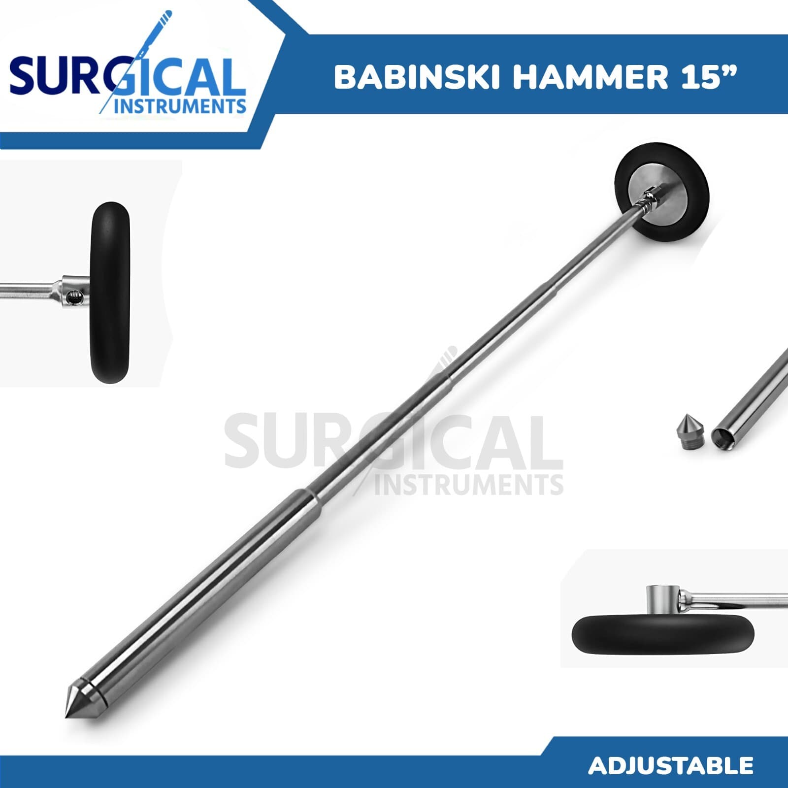 Telescopic Neurological Babinski Reflex Hammer For Physical Therapy German Grade