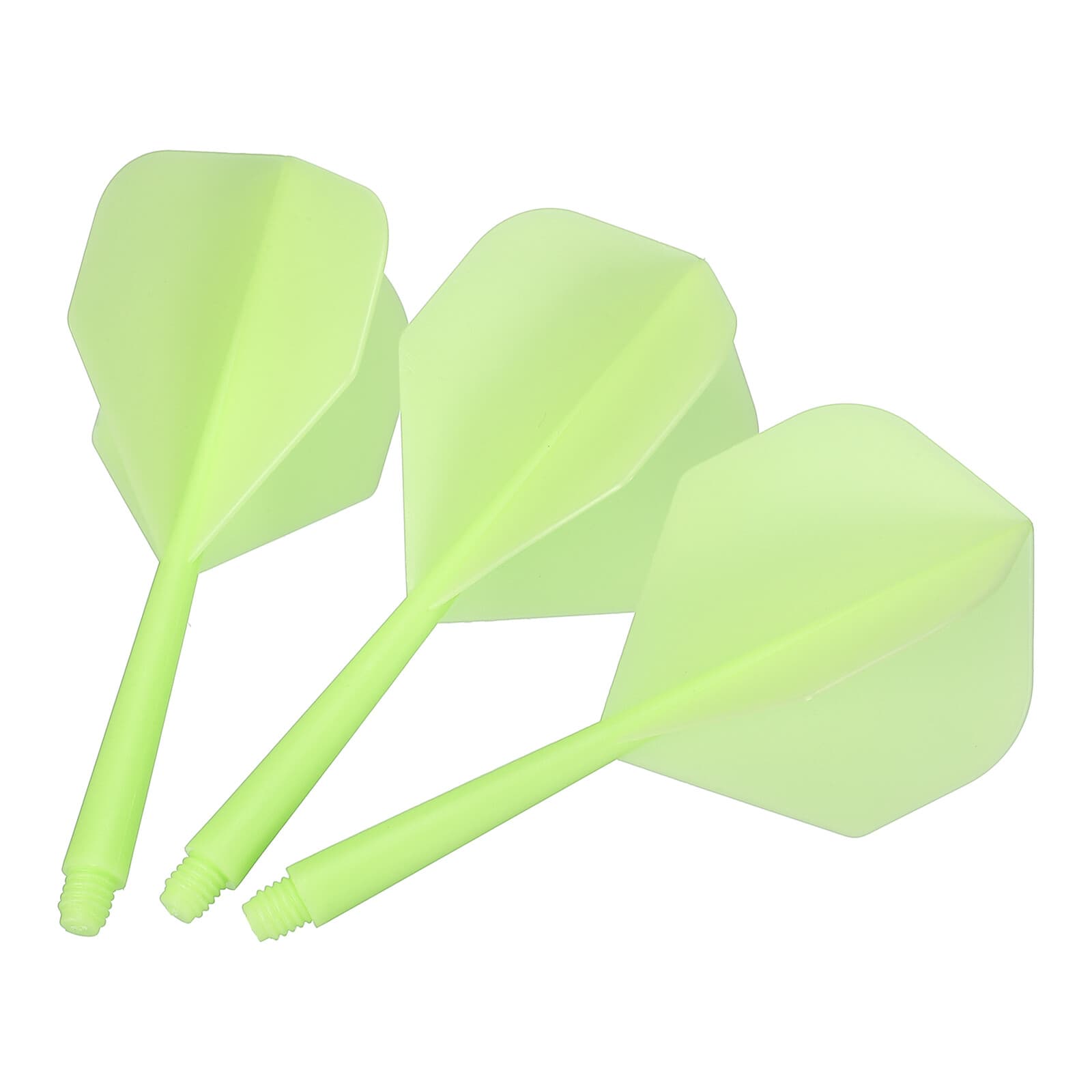 Integrated Dart Shaft and Flights, 15 Pack 2BA Screw Plastic Dart Flights, Green