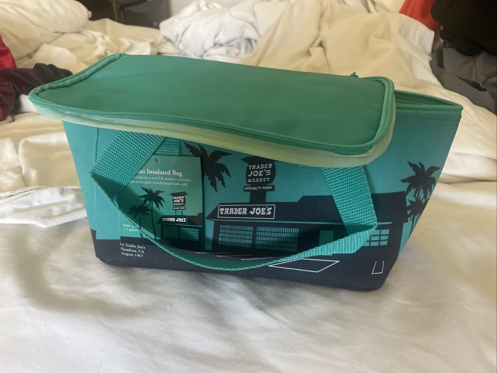Trader Joe's Teal Insulated mini Cooler Reusable Bag restricted sales