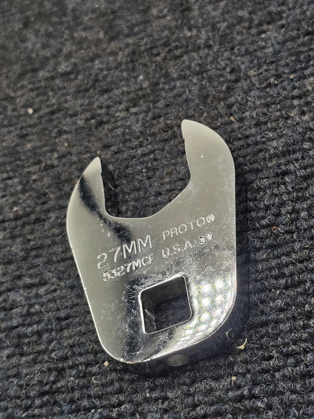 PROTO 5327MCF: 1/2" Drive 27mm Crowfoot Socket Wrench Open End