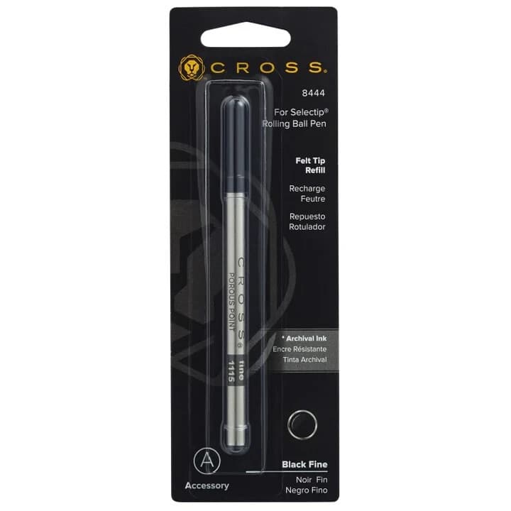 Cross Selectip Rolling Ball Pen Porous Refill Black Fine Pt New In Pack 8444