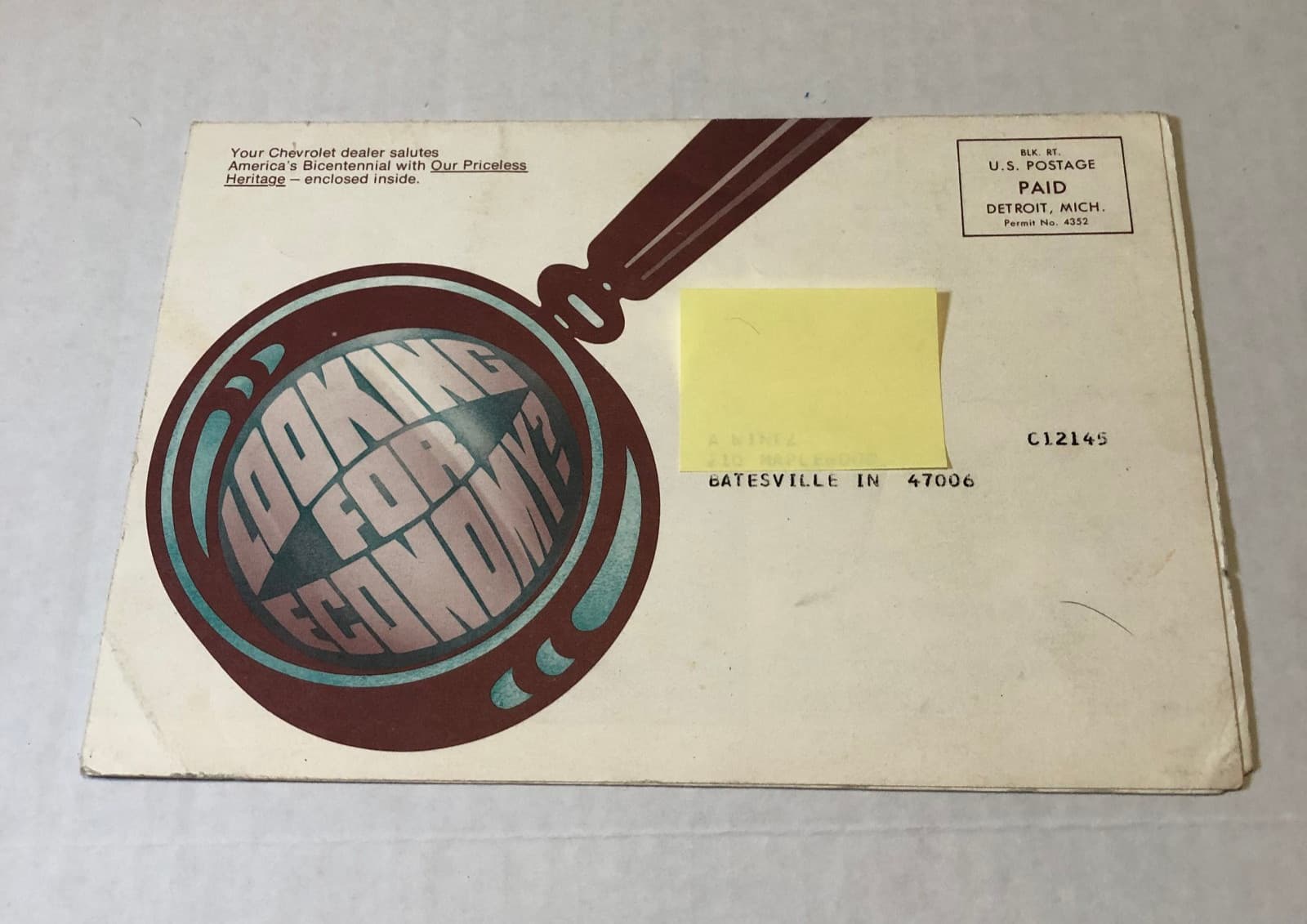 1976 Chevrolet dealer fold out mailer brochure Bicentennial