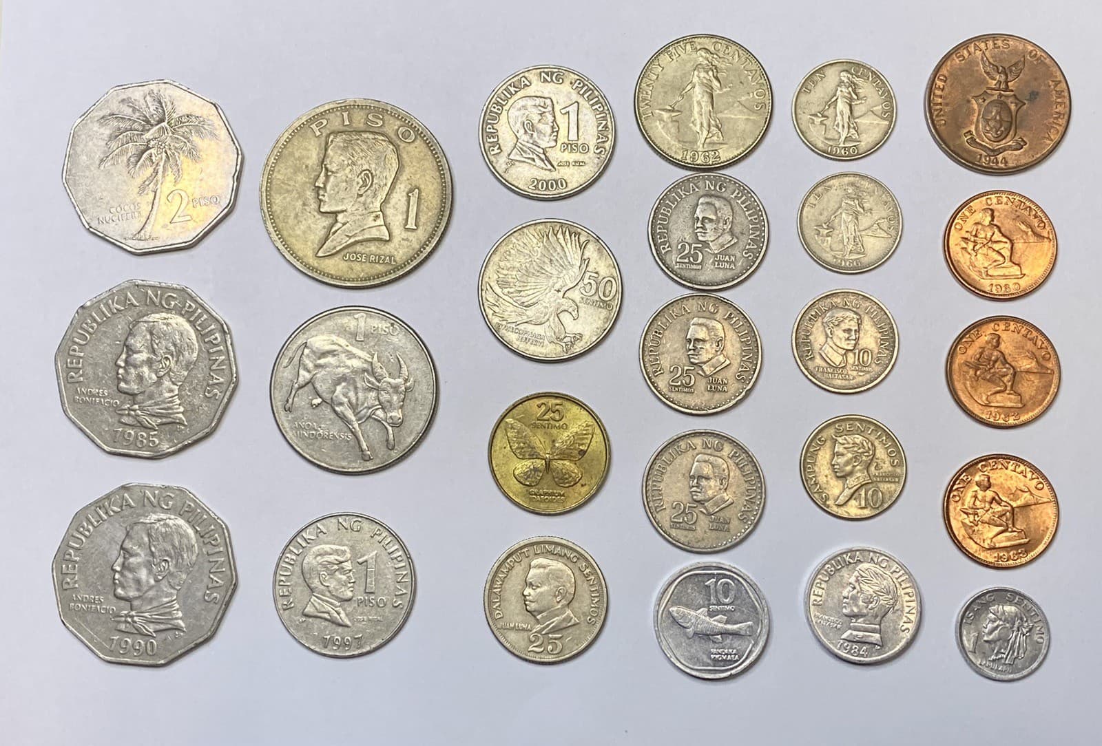 Lot of 25 Different Circulated Foreign / World Coins from The Philippines