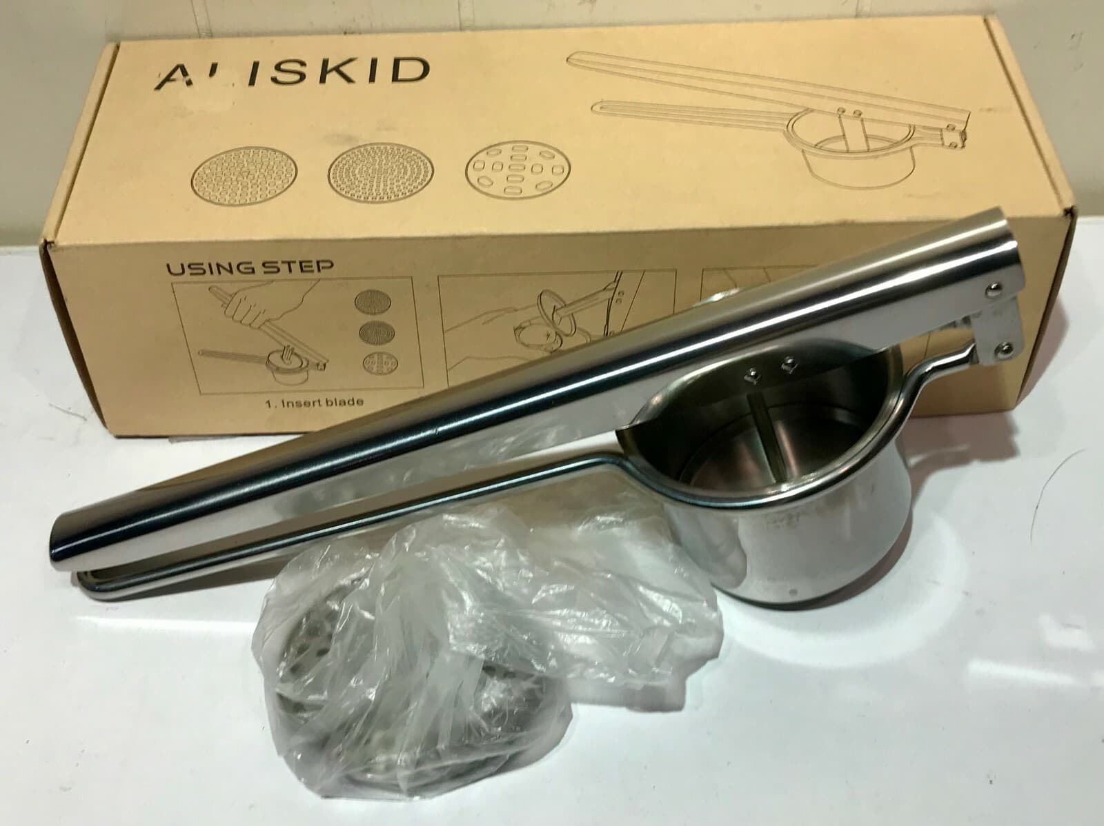 ALISKID Stainless Steel Multi Function Grater 3 Interchangeable Disks Orig Box