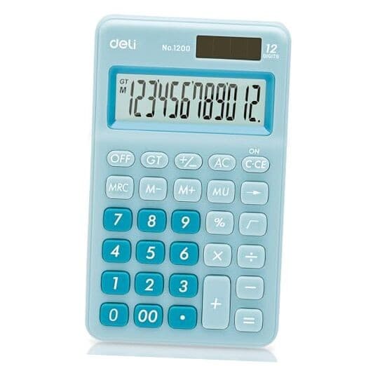 Standard Function Basic Calculator, 12 Digit Desktop Calculator Small Blue