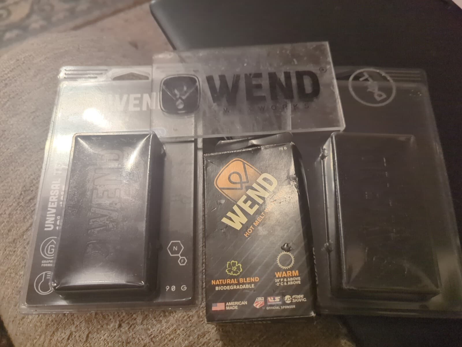 Lot Of 3 WEND Ski Wax (2 Brand New) And WEND Scraper