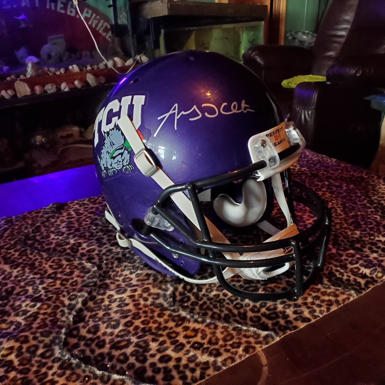 *SIGNED AD*TCU ROSE BOWL FULL SIZED NIB Replica Schutt XP Football Helmet NEW!!