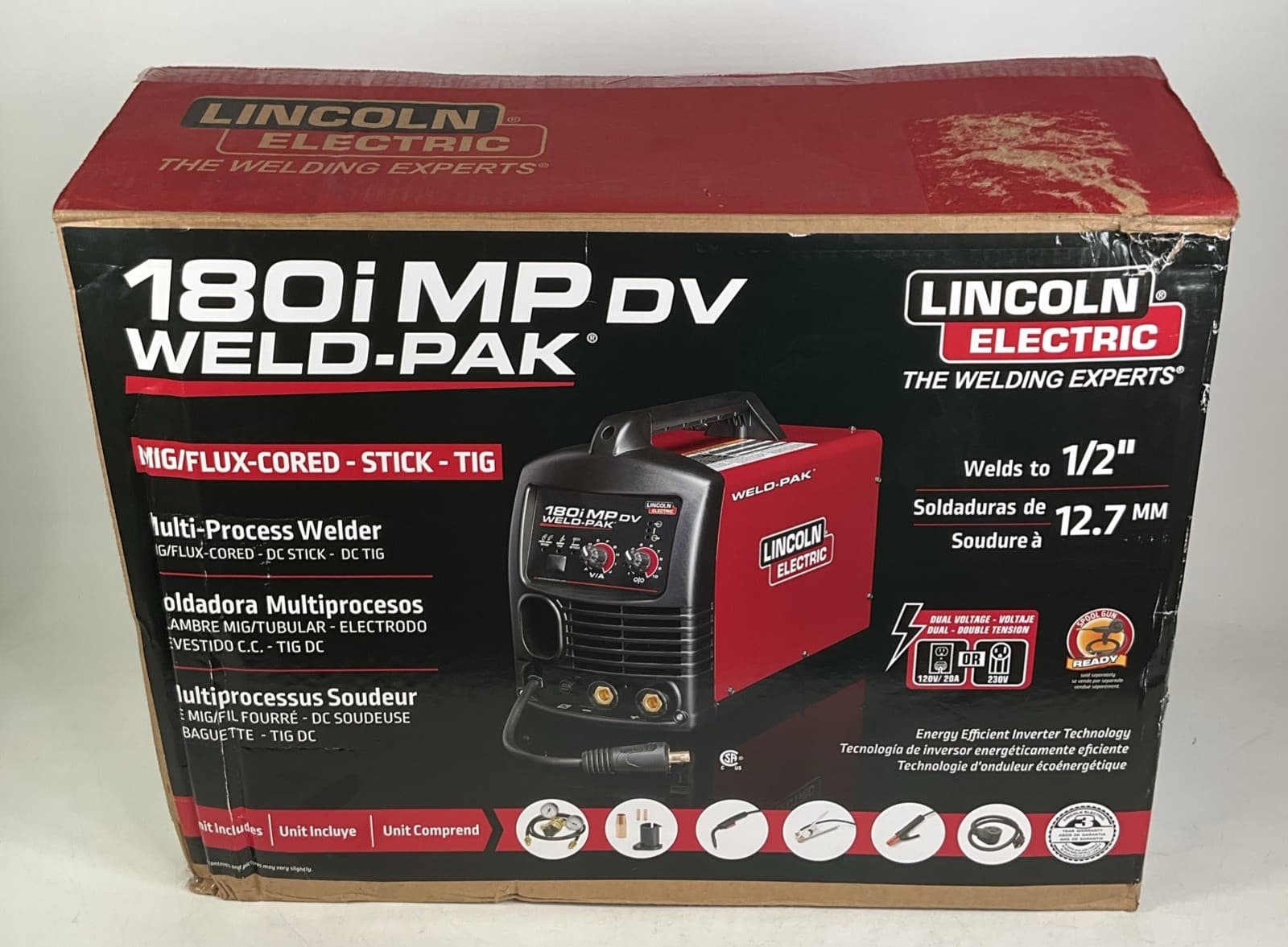 NEW Lincoln Electric K5257-1 Weld Pak 180i MP DV MIG Flux Cored Stick TIG Welder