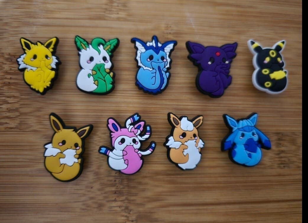 Lot Of 9 Eevee Shoe Charms