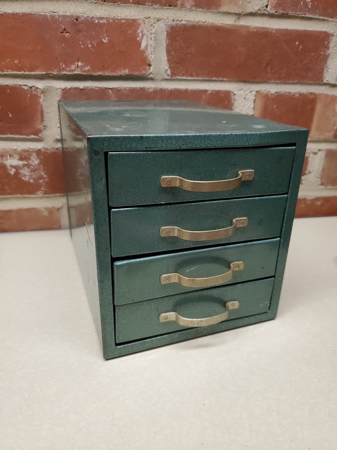 Vintage Wards Master Quality 4 Drawer Metal Tool Cabinet Small Parts Storage