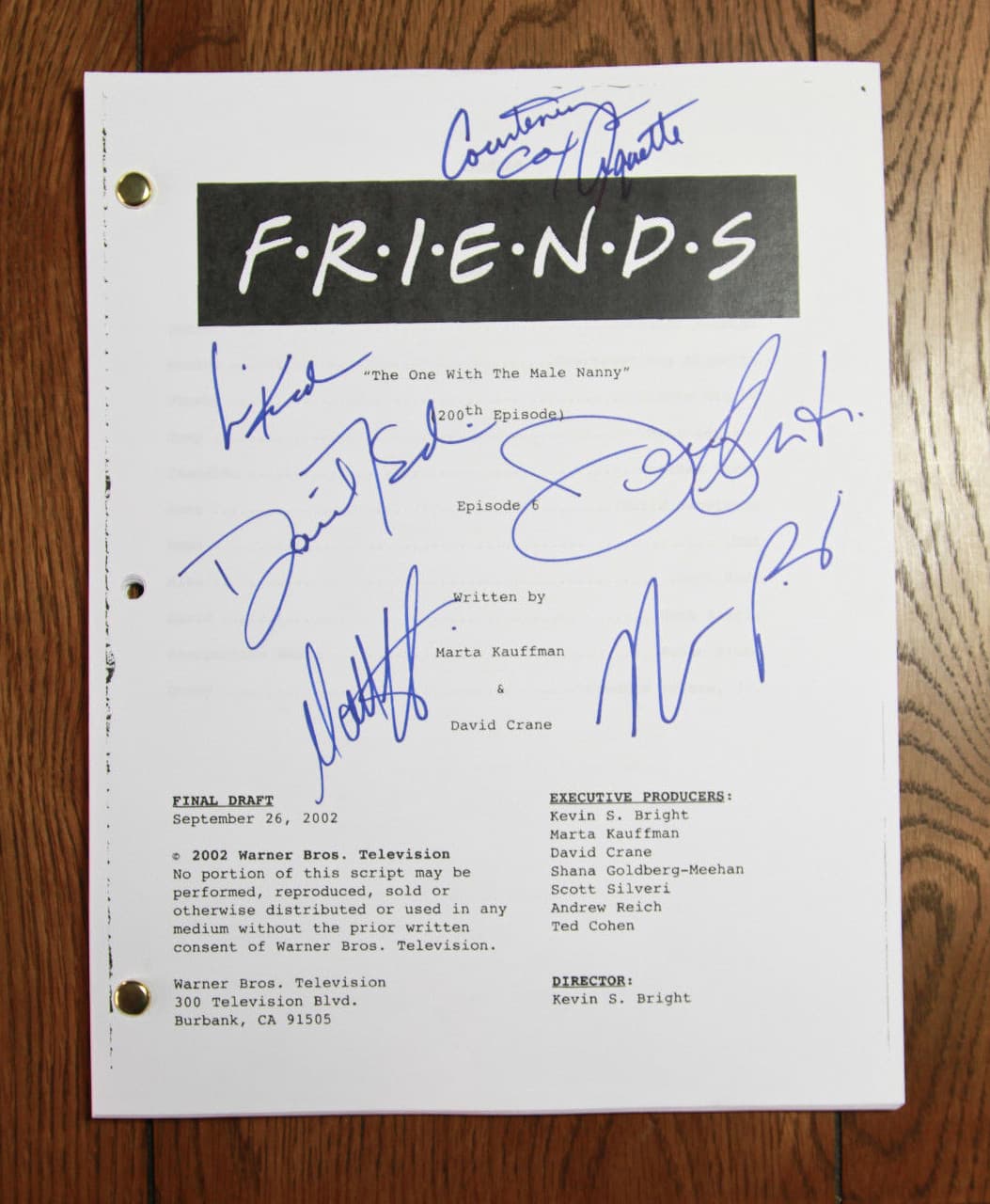 FRIENDS Full CAST signed script Jennifer ANISTON Courtney COX SCHWIMMER