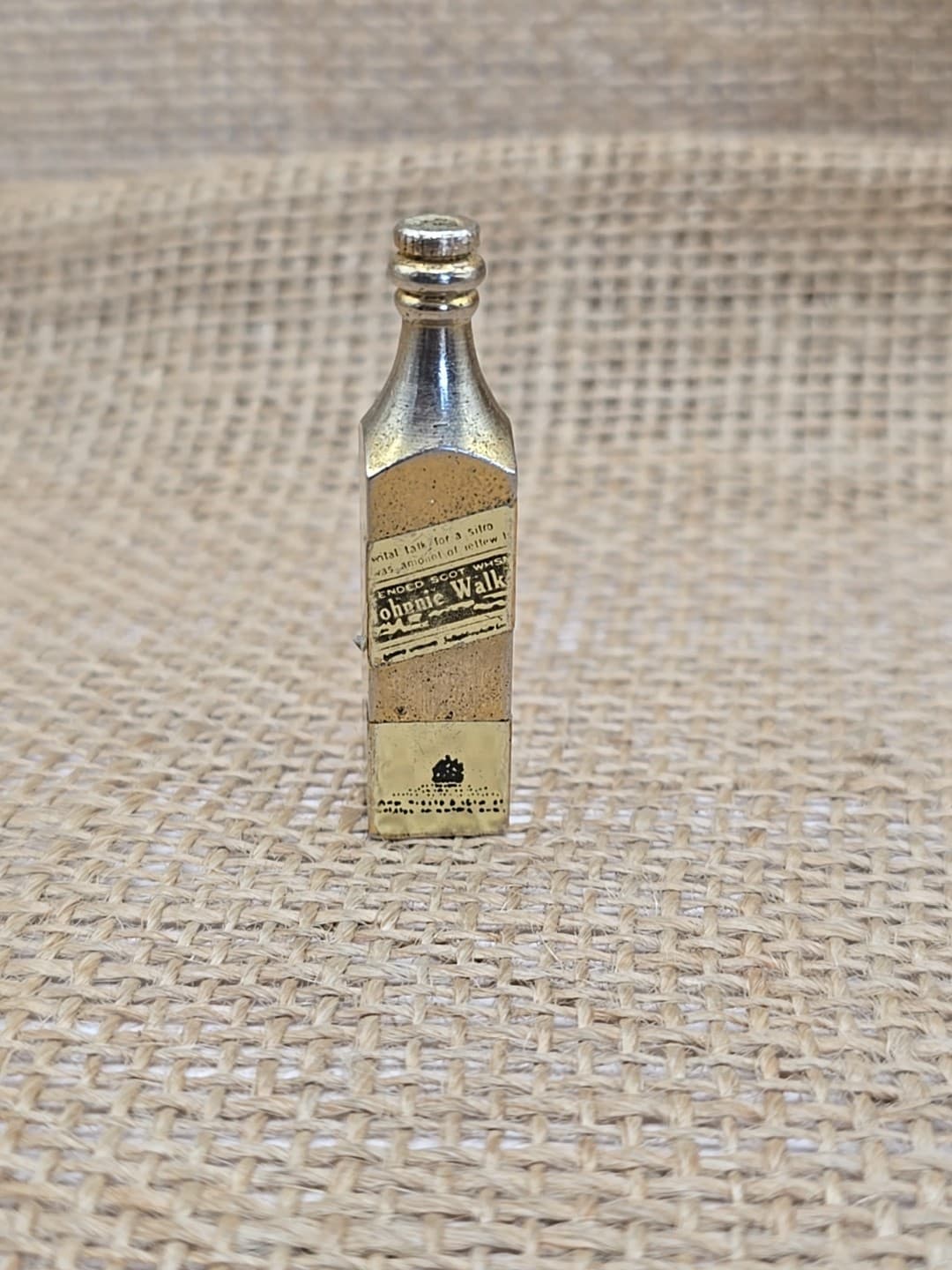 Miniature Brass Johnnie Walker Black Label Bottle DOLLHOUSE Miniatures 2"