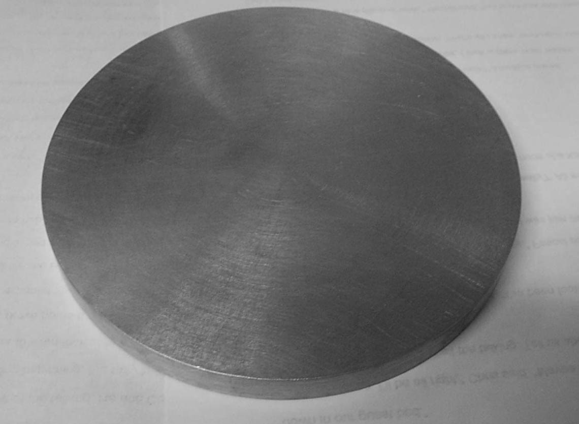 Titanium sputter target 1" diam x 0.125" thick (1.3" or 1.5" diam also in stock)
