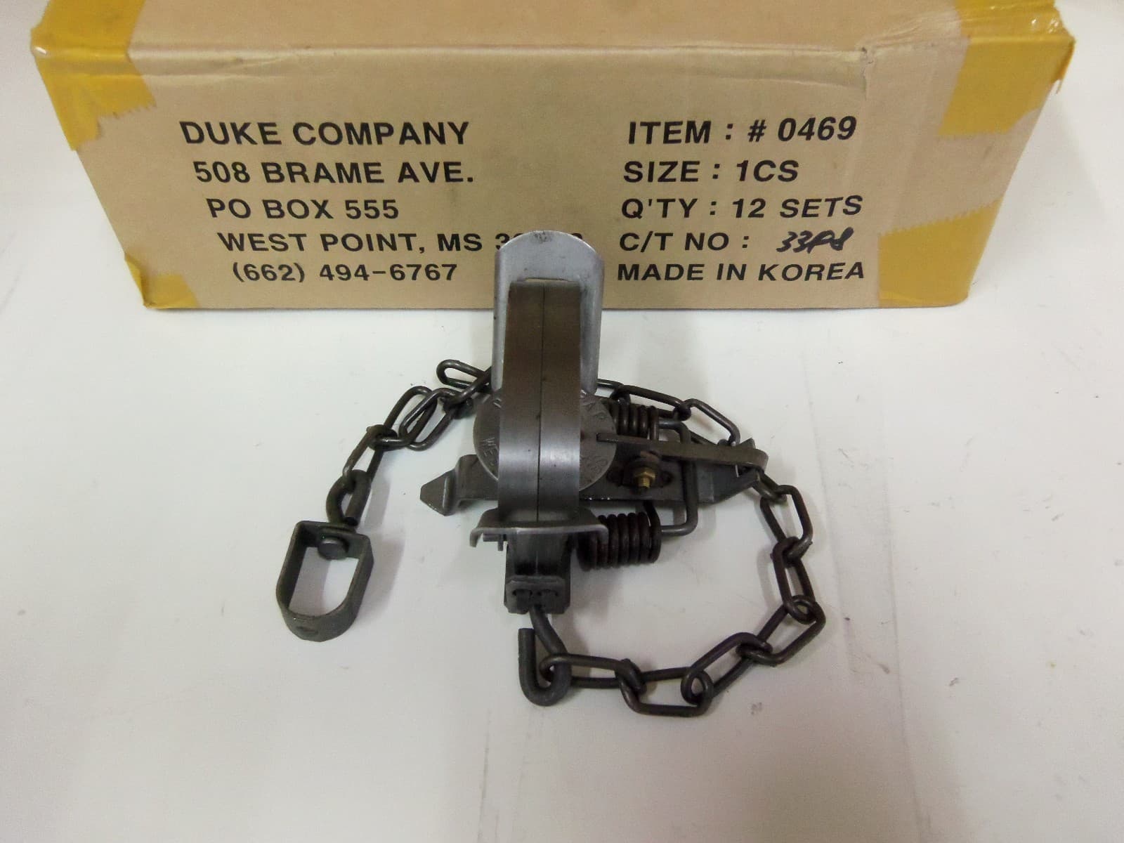 1 Duke # 1 Coil Spring Trap Raccoon Muskrat Nutria Rabbit Mink 0469