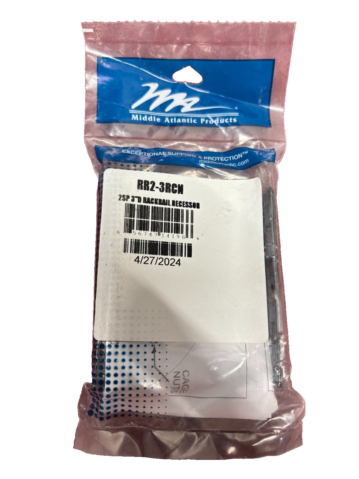 Middle Atlantic RR2-3RCN, 2SP 3" D RACKRAIL RECESSOR - New