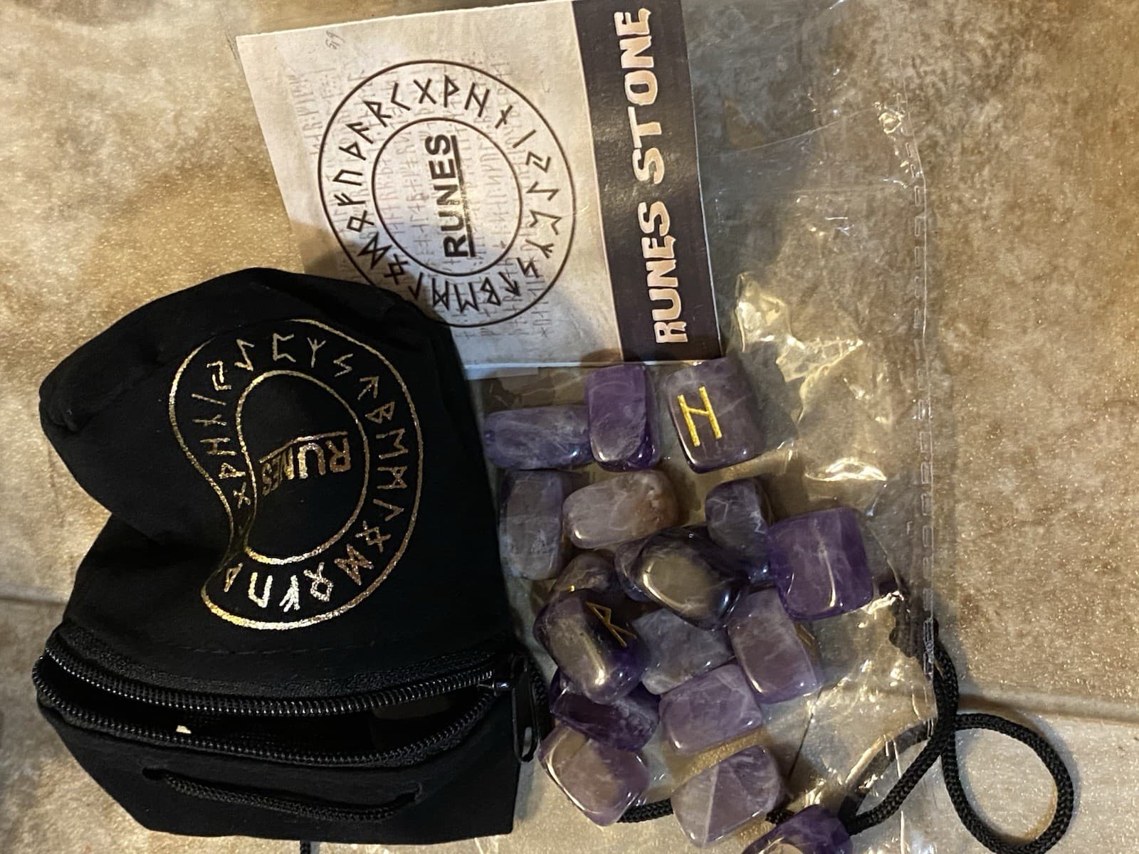 Amethyst Rune Set NEW With instructions Wicca Witch Divination