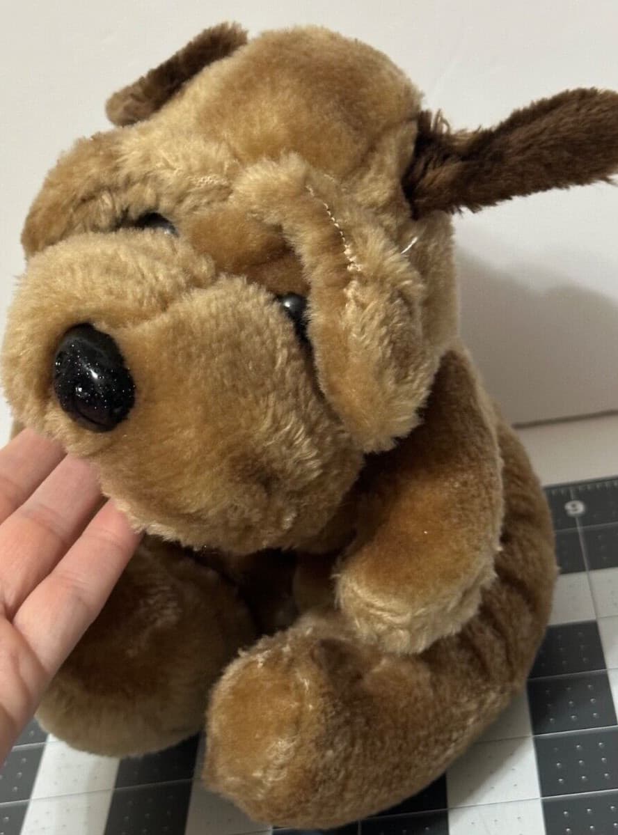 Vintage 1986 Raffoler Plush Puppy Dog Wrinkles Plush Stuffed Animal