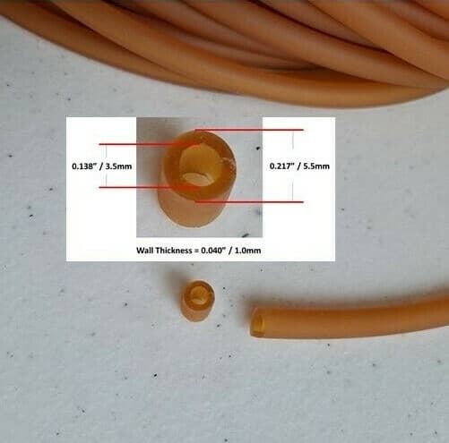 Latex Rubber Tubing By The Foot 5.5mm OD x 3.5mm ID x 1mm Wall Thickness