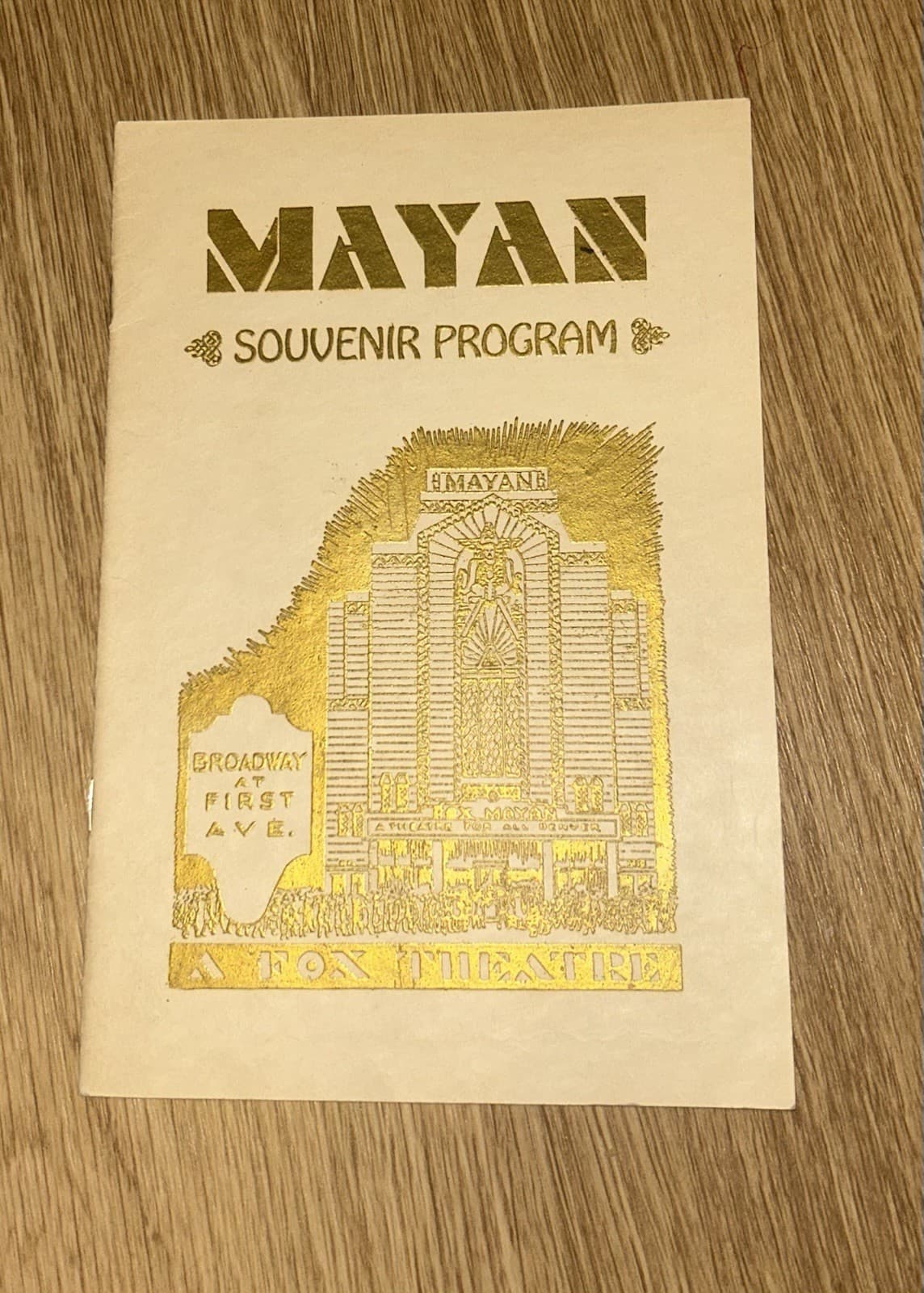 Denver Mayan Theater Opening Night Program November 20, 1930