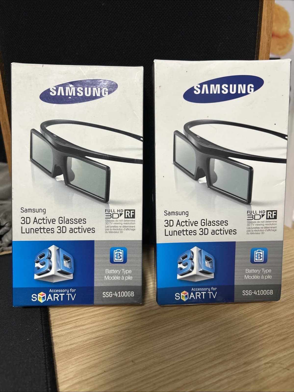 Two Samsung Active 3D Glasses SSG-4100GB For Smart TV Factory NIB