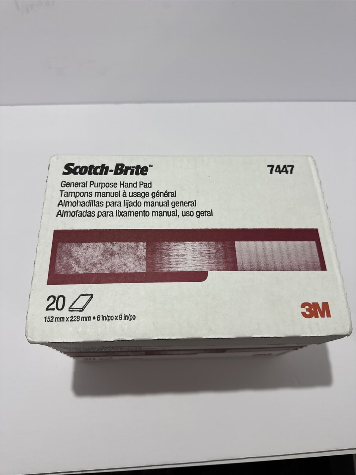 3M 7447 Scotch-Brite General Purpose Hand Pad 6 in x 9 in 20 Pads New US SELLER