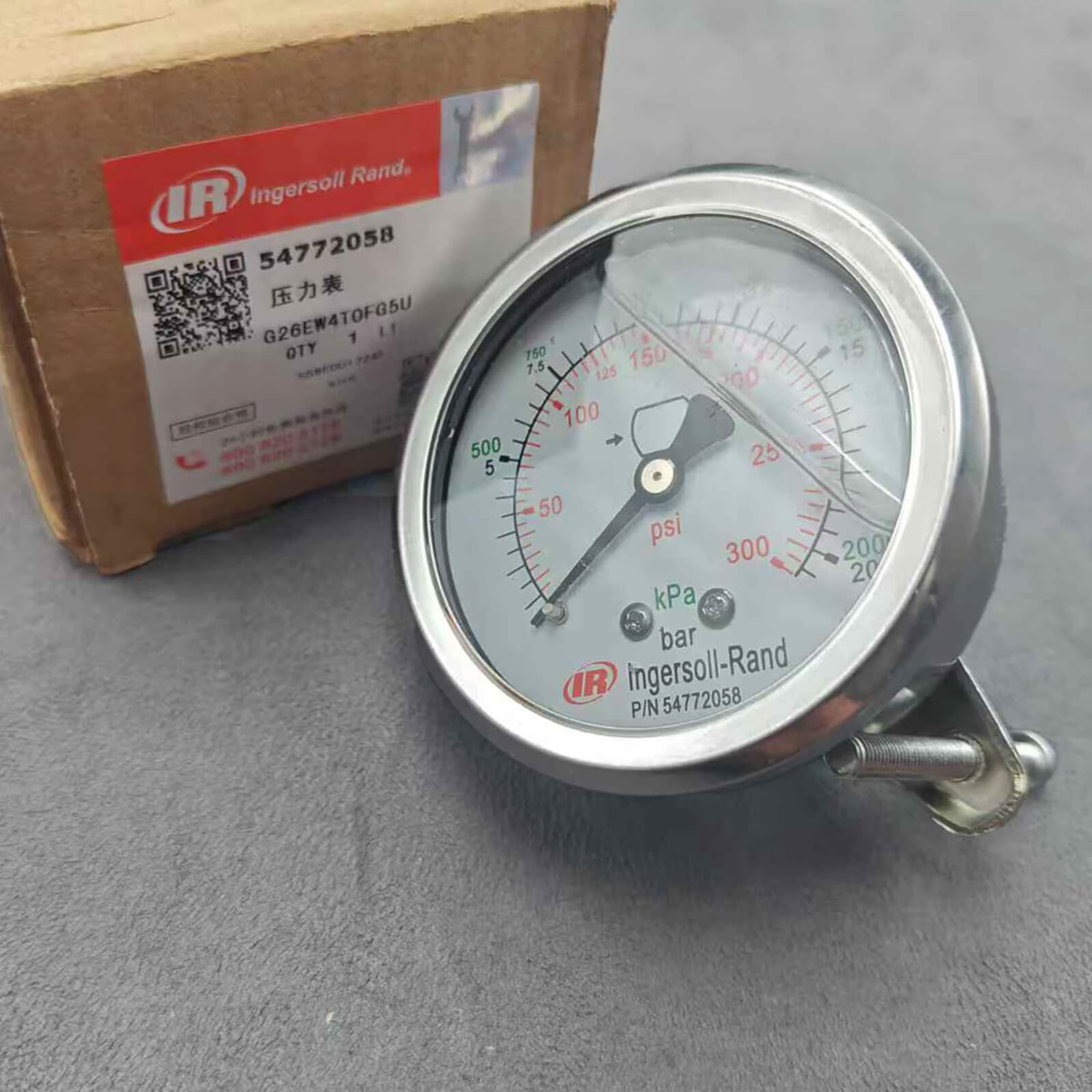 New Pressure Gauge Panel Mount IR 54772058 for INGERSOLL RAND Air Compressor