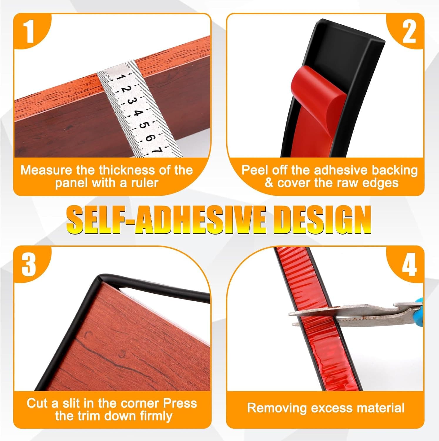 U-Shape Flexible Edge Protector Banding, 0.8" x 20ft Self Adhesive Veneer Edg...