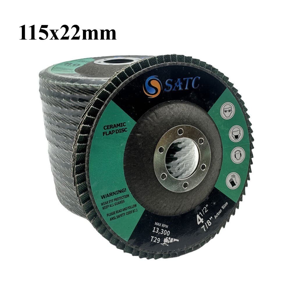 20 PCS 4-1/2" x 7/8" Ceramic Flap Discs 120 Grit 115MM Sanding Discs T29 Grinder