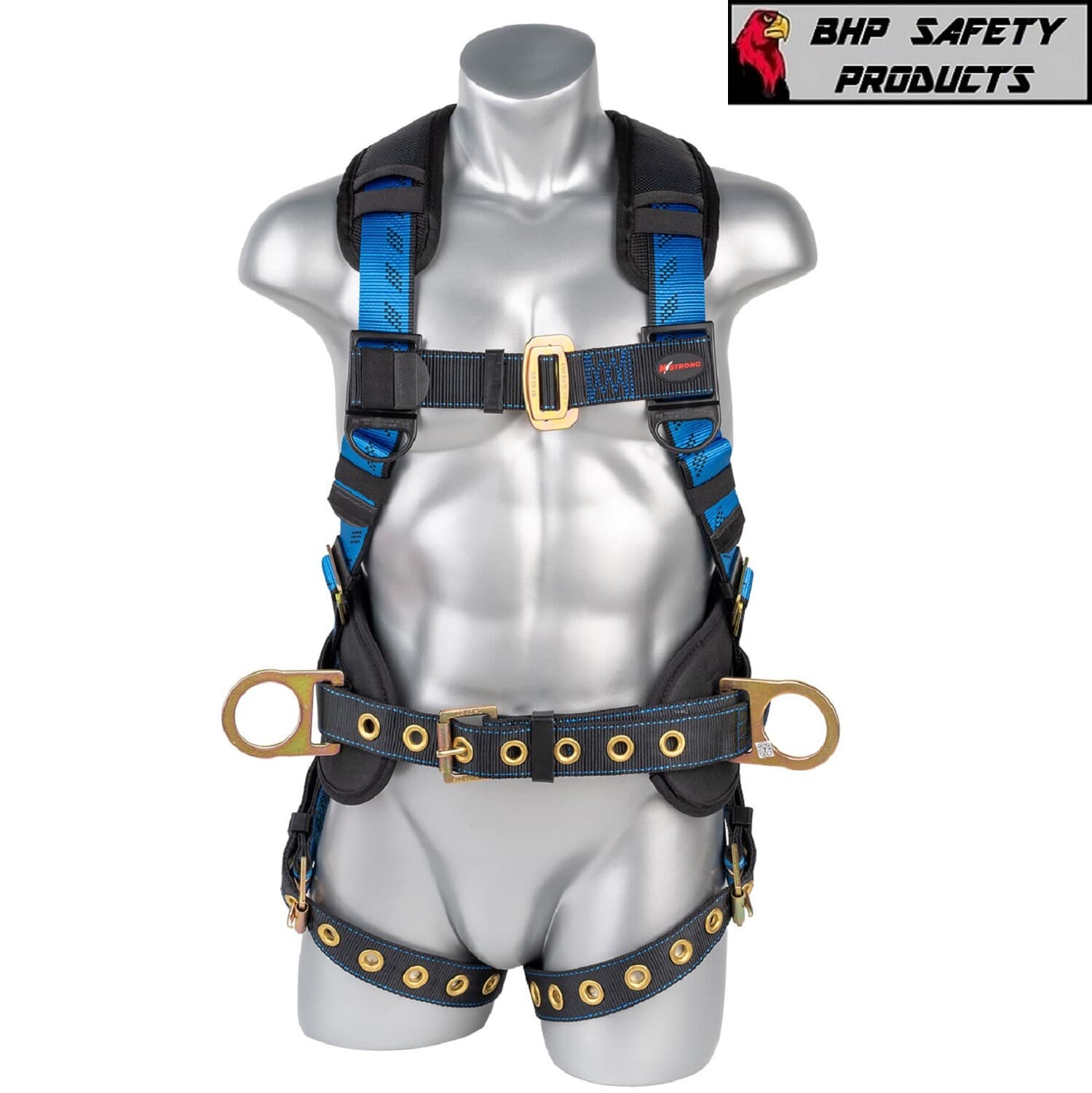Full Body Safety Harness Fall Protection 3D-Ring Back Support Belt Shoulder Pad