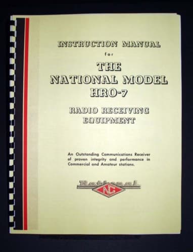 National HRO-7 HRO7 Radio Receiver Manual Shortwave ham
