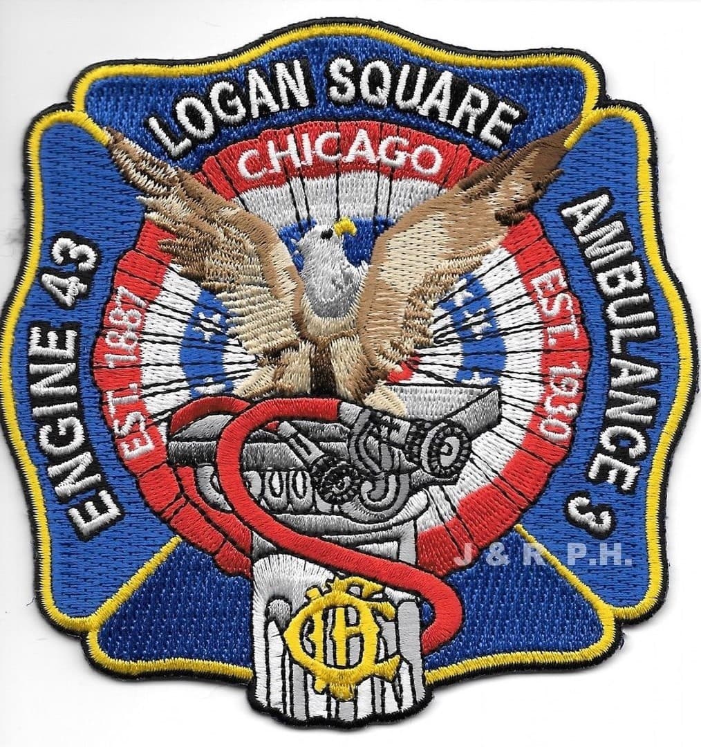 Chicago Engine - 43 "Logan Square", Illinois (4.5" x 4.5") fire patch