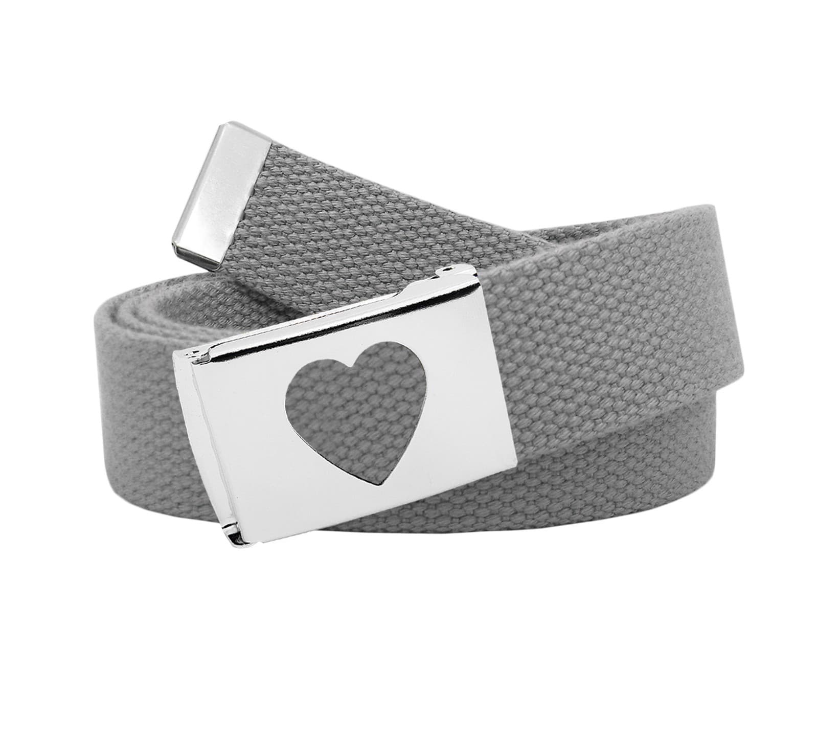 Build A Belt Kid's Heart Flip Top 1.25" Wide Buckle with Canvas Web Belt