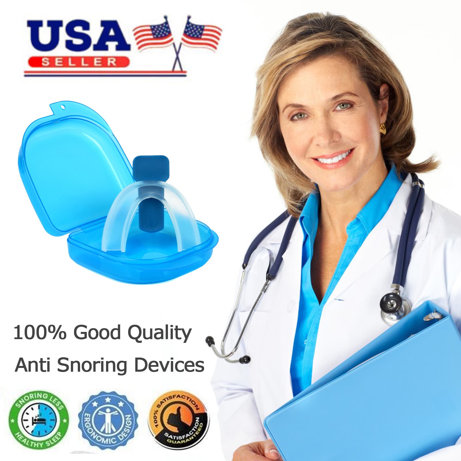New Stop Snoring Mouth Piece Sleep Apnea Night Guard Anti Snore Device Silicon