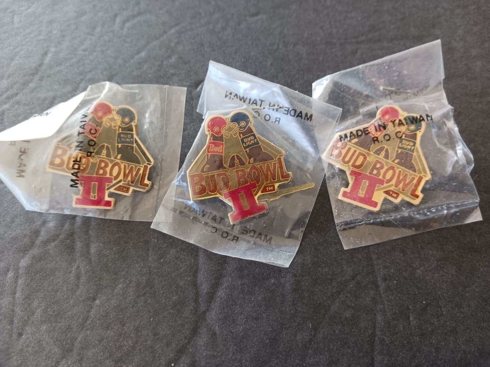 3 Budweiser Bud Bowl II 2 Bud Bud Light Pins Football
