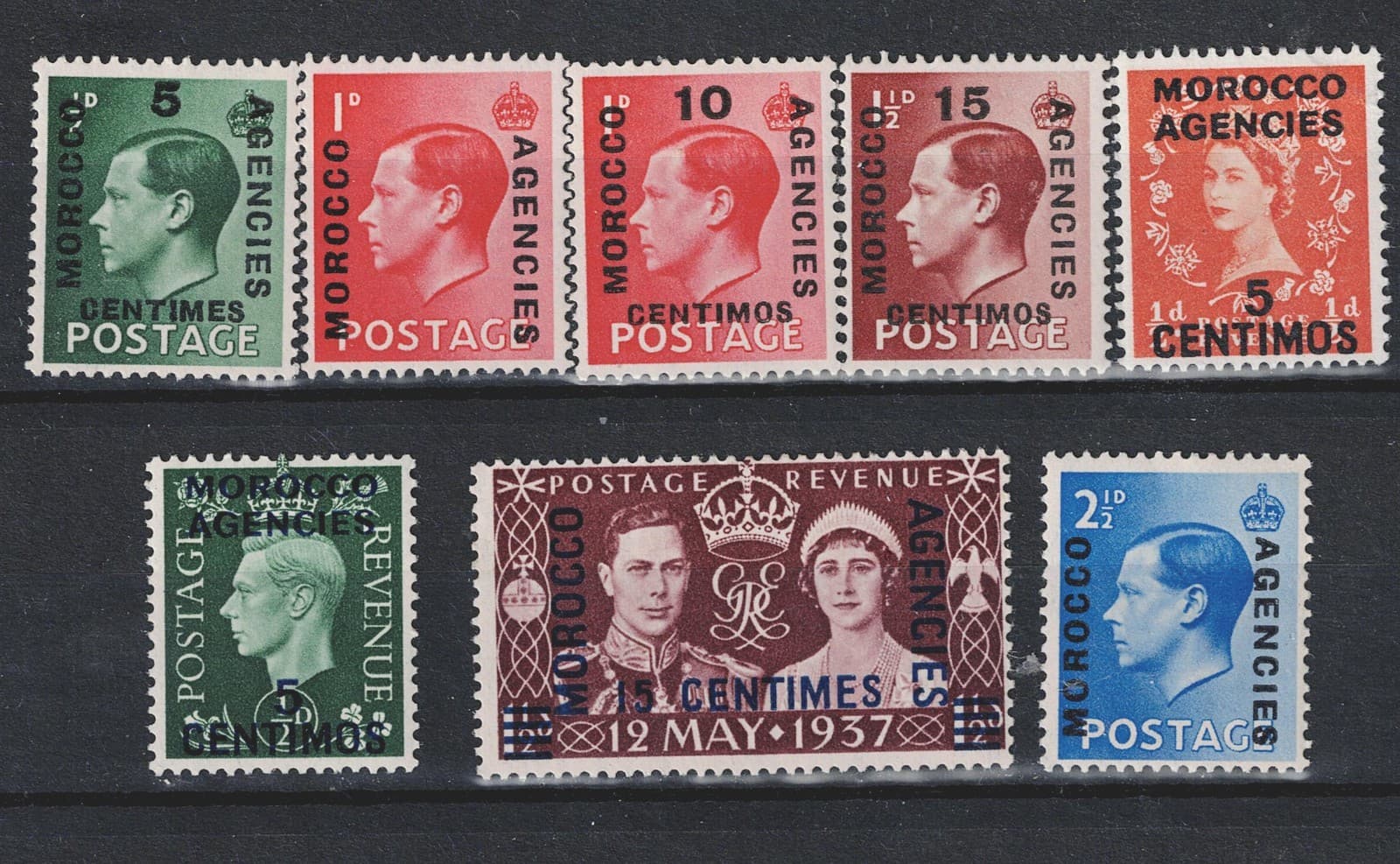British Morocco Agencies set 1940s MLH A-6