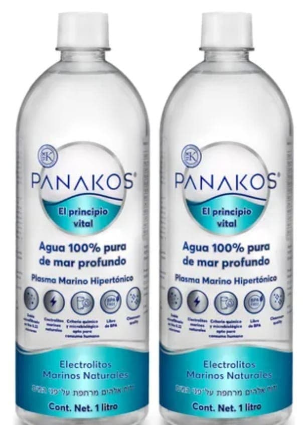 Lot Of 2 Bottles of 1 Lt. SEA WATER Agua De Mar Pure Marine Lt. Exp July 2026