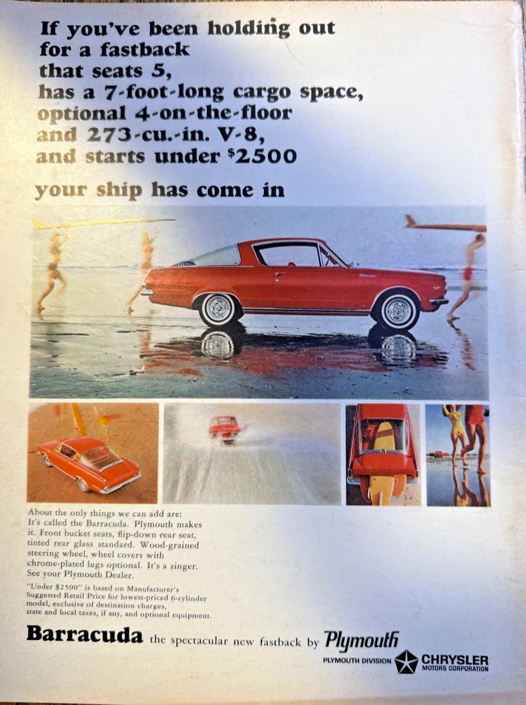 1964 Magazine Advertisement Plymouth Barracuda
