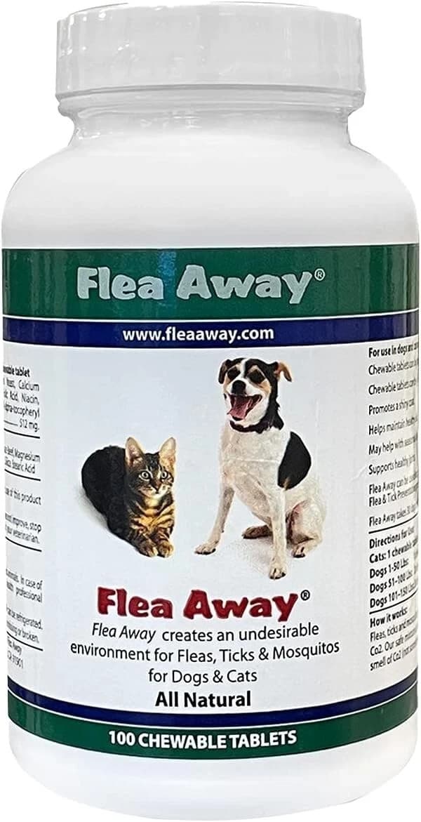 Flea Away 100 Chewable Tablets Flea, Tick & Mosquito Repellent for Dogs & Cats