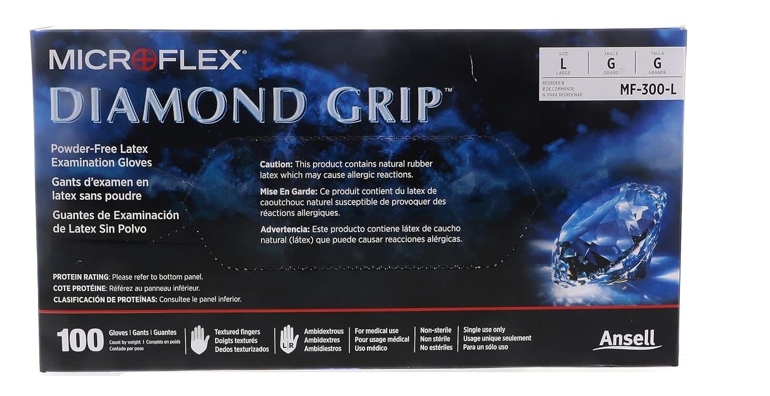Ansell MICROFLEX Diamond Grip MF-300 Exam Standard Large (Pack of 200)