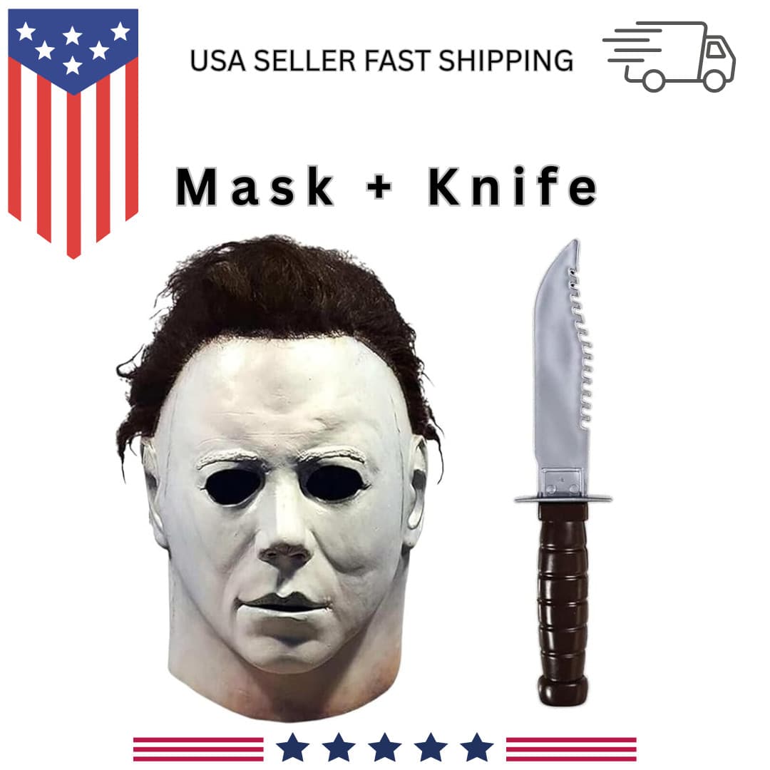 Halloween Michael Myers Mask Adults Scary Original Michael Myers Mask + Knife