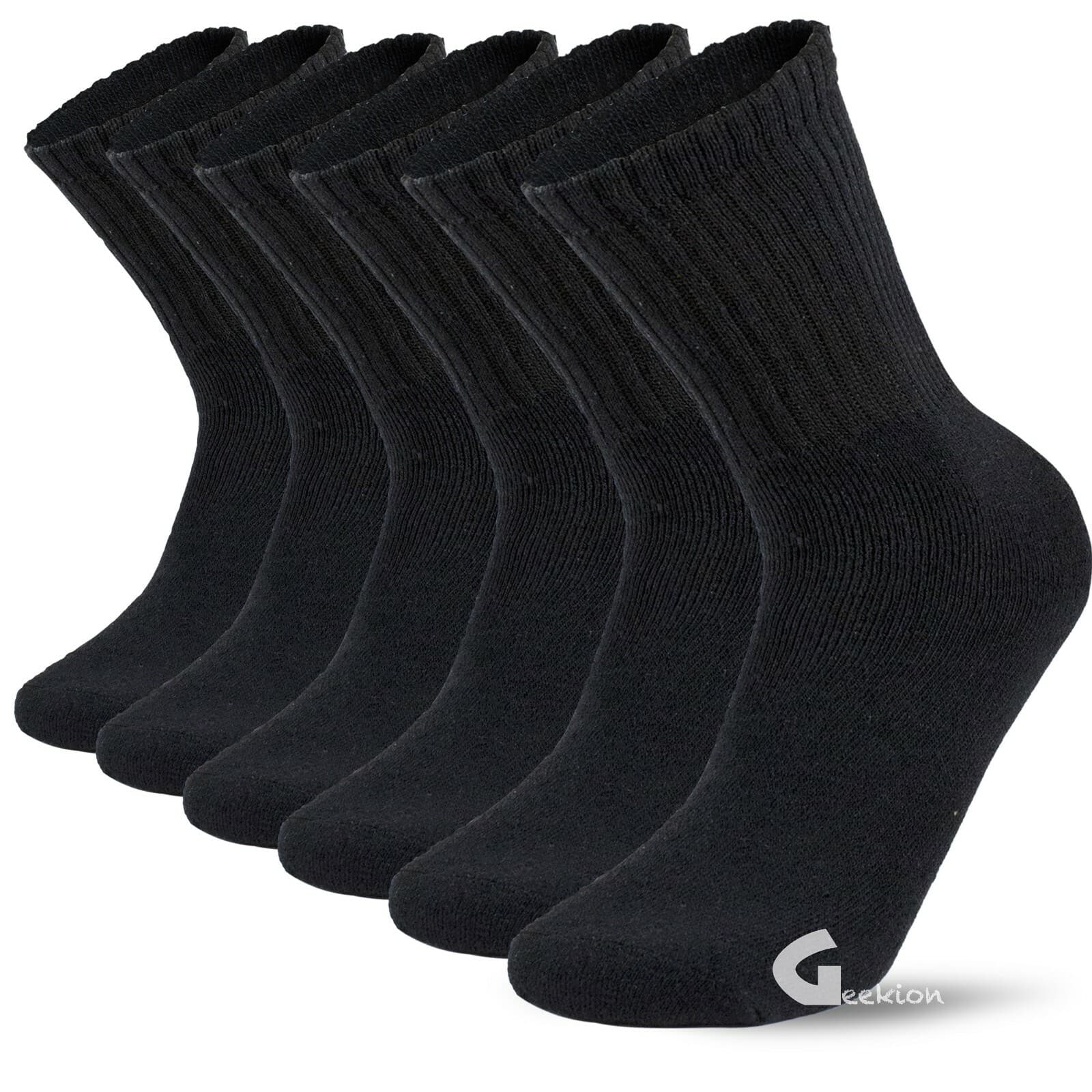 Lot 3-12 Pairs Mens Solid Sports Athletic Work Plain Crew Socks Size 9-11 10-13