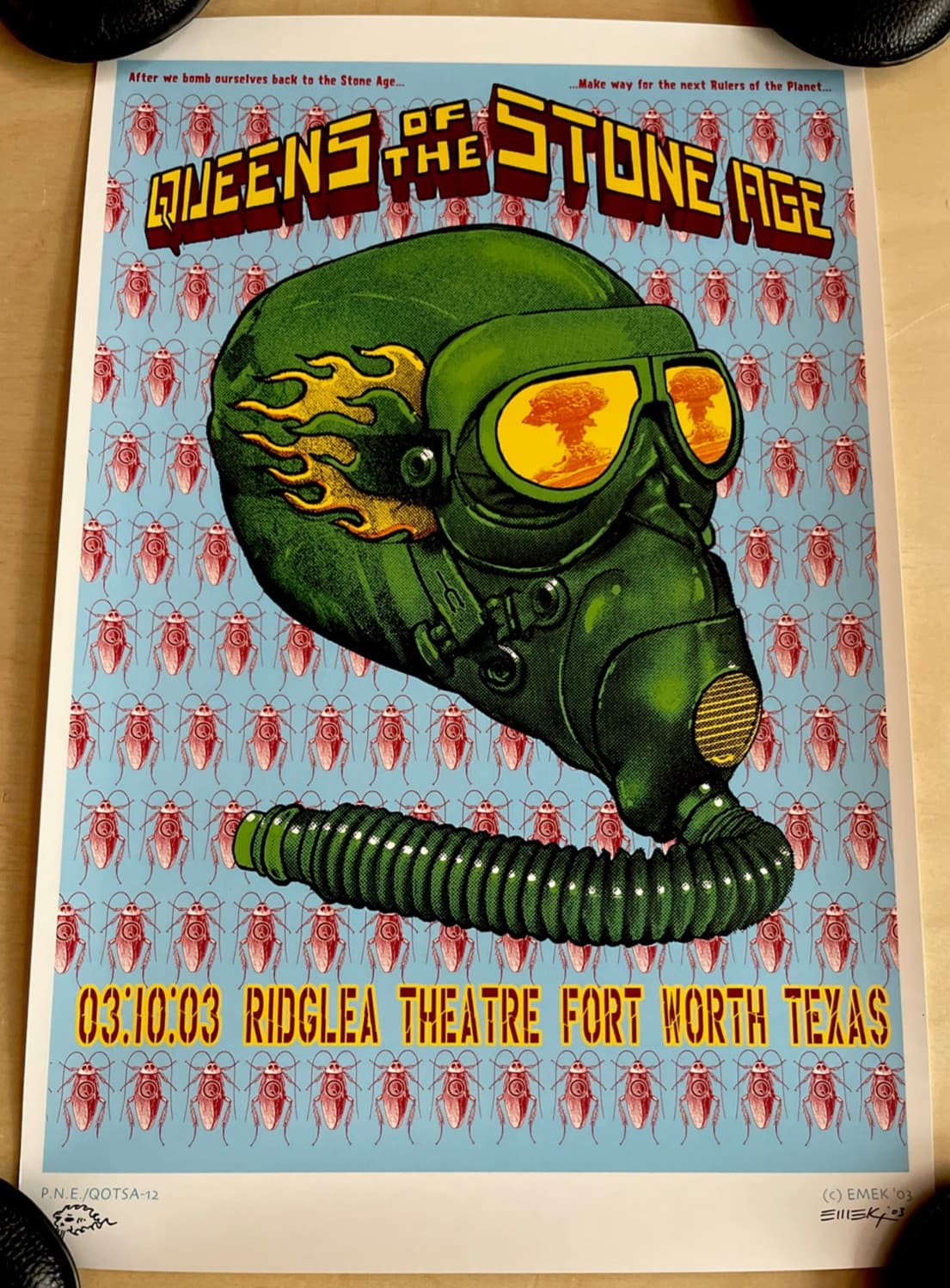 Queens Of The Stone Age 2003 Concert Poster EMEK Print Fort Worth TX Cockroach