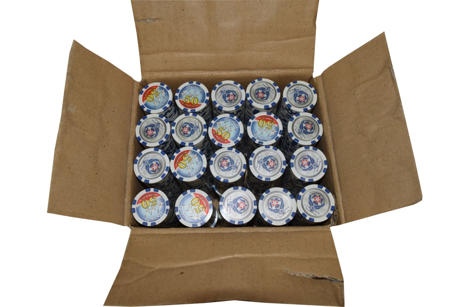 1000 Poker Blue "50" Chips Thunderbird Clay Composite 11.5 gr GREAT DEAL *