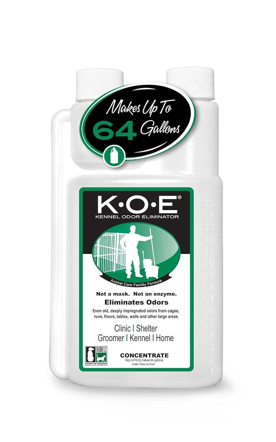 , KOE Kennel Odor Eliminator Concentrate, Great for Cages, Runs, Floors & More,