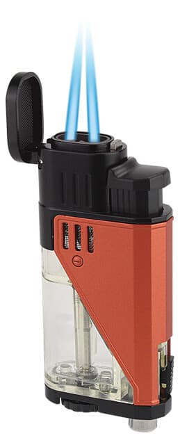 Copper Gold Lacquer Vector Twister Dual Flame Jet Torch Cigar Lighter - 9311