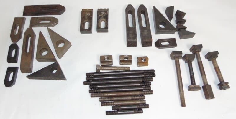 Lot Northwestern and J&S Tools Adjustable Hold Down Clamps Step Blocks Straps