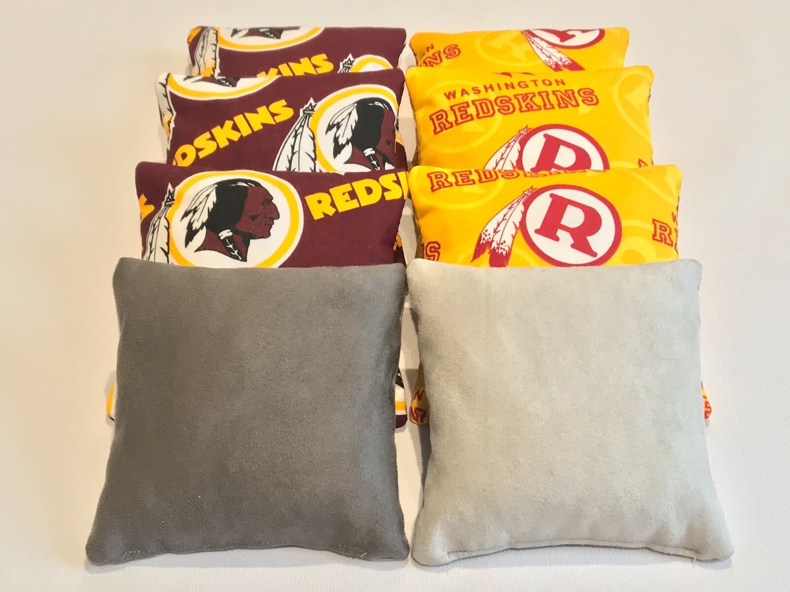 8 CORNHOLE BAGS WASHINGTON REDSKINS BEAN BAGS STICK AND SLICK CORN HOLE BAG TOSS