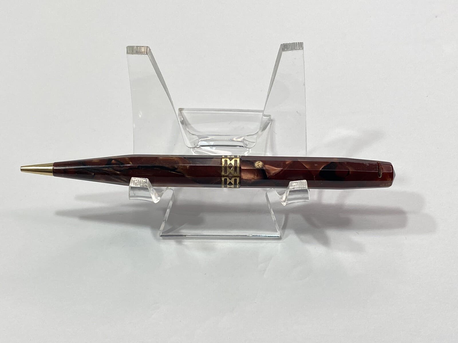 EVERSHARP DORIC WINE RED GOLD EMBLEM MECHANICAL PENCIL MISSING THE TRIM